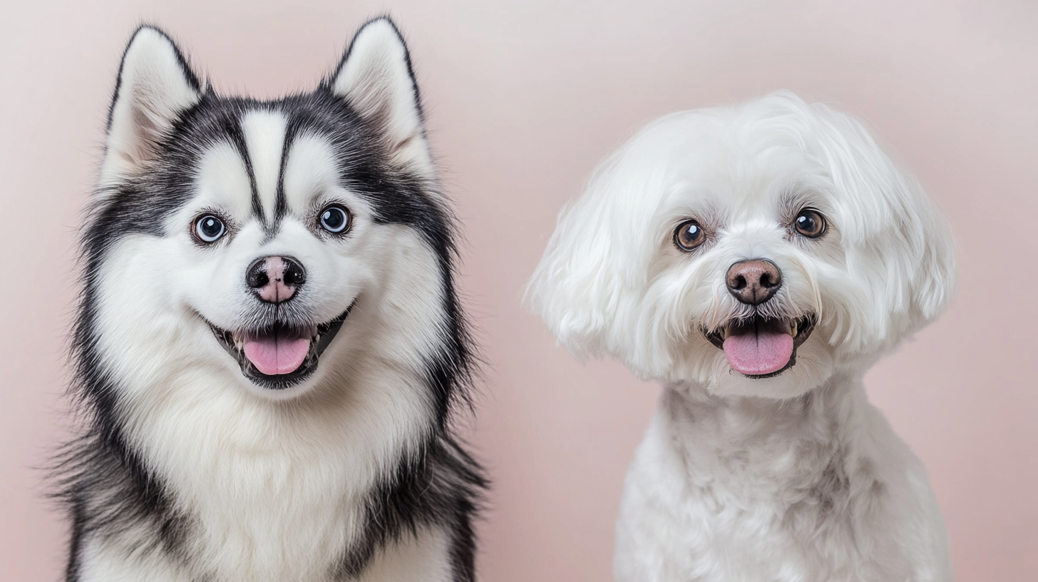 이중모 강아지와 단모 강아지 비교 사진