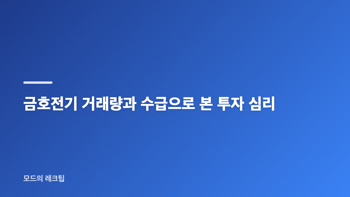 금호전기 주가 급등 배경과 장중 흐름