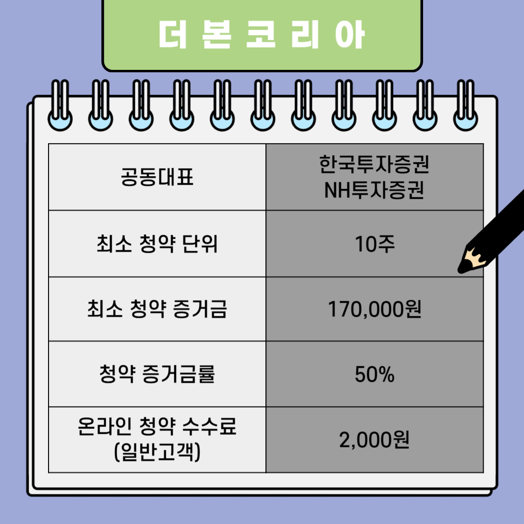 더본코리아 청약 단위