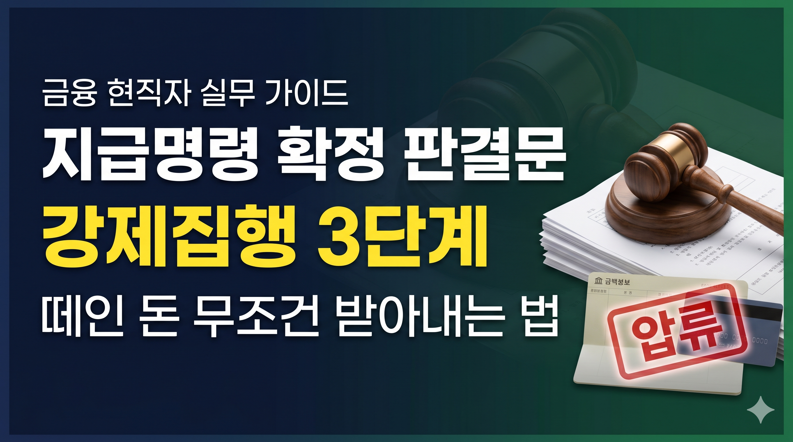 지급명령 확정 판결문을 활용한 재산명시, 채권압류, 채무불이행자 명부 등재 3단계 강제집행 절차 완벽 실무 가이드