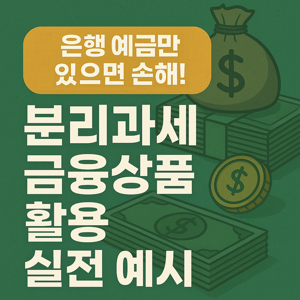 분리과세 금융상품 활용 실전 예시