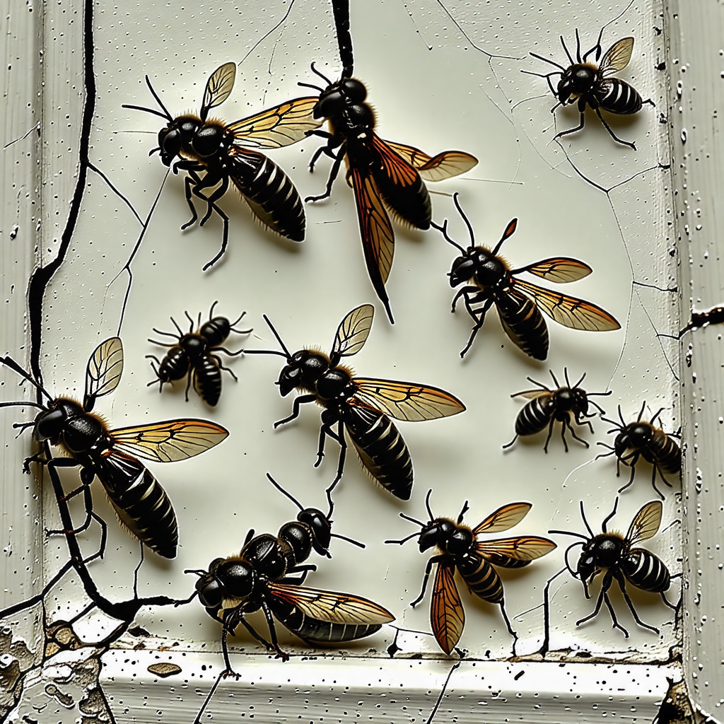 창문 틈 날개미들