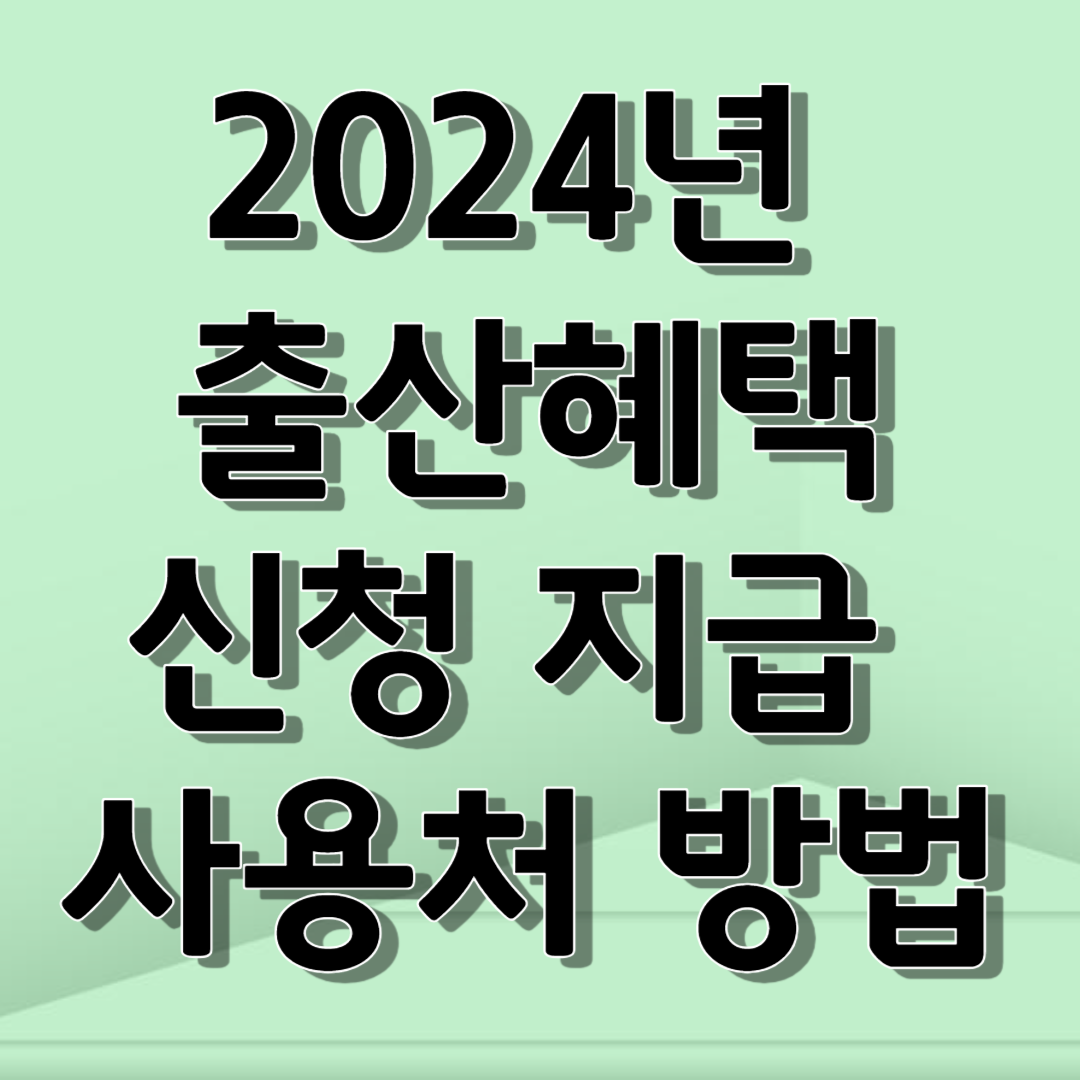 2024년 출산혜택 신청 지급 사용처 방법