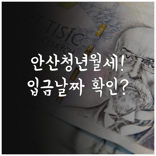 안산 청년월세지원 정기 지급일과 본인..