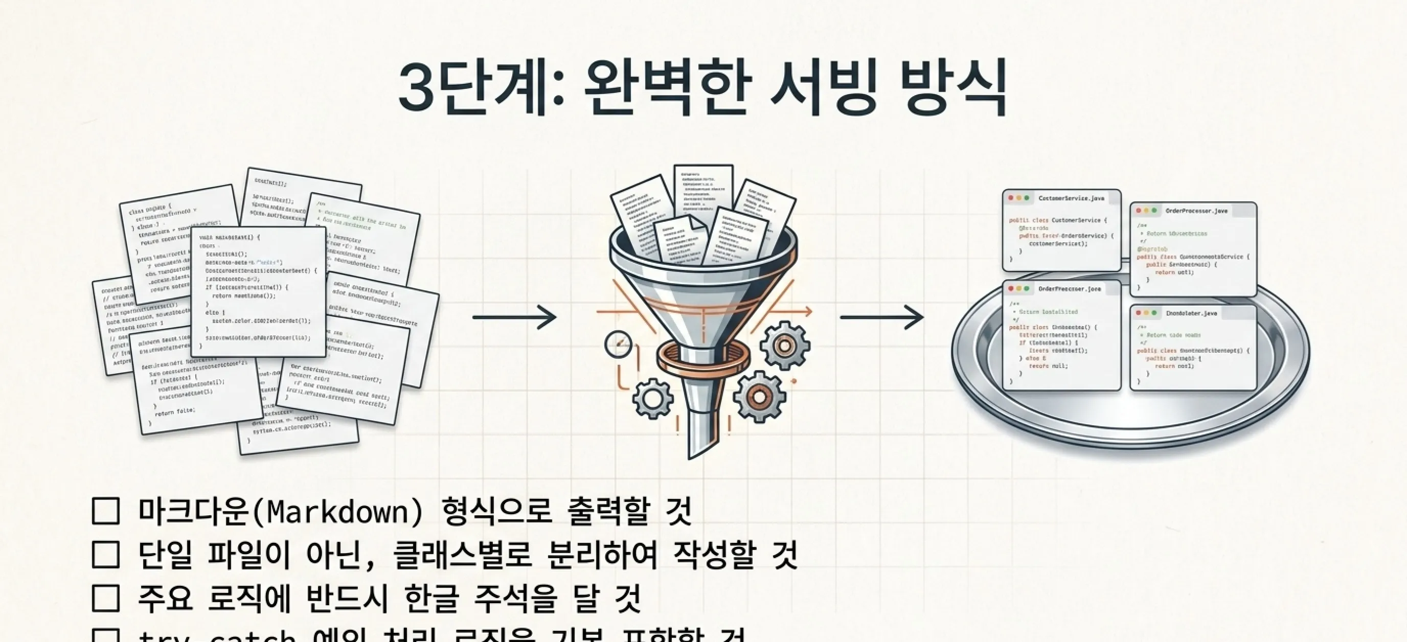 바이브 코딩 프롬프트 작성법 AI에게 첫 주문 넣기 서빙 방식