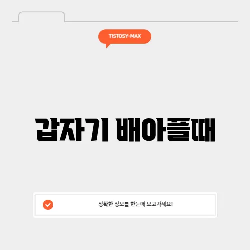 갑자기 배아플때