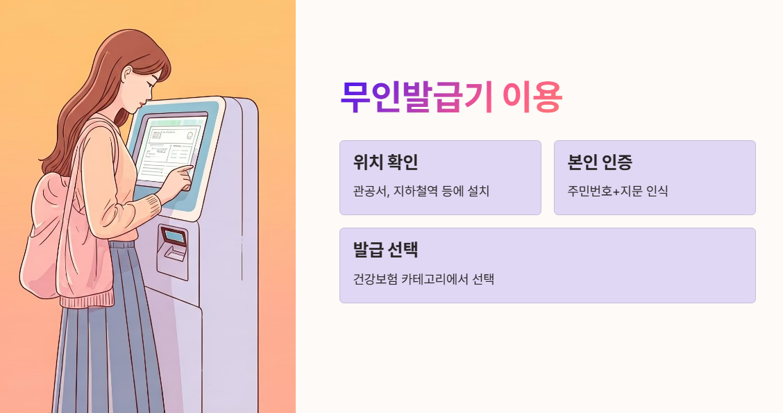 무인발급기에서 건강보험 자격득실확인서 발급하는 방법