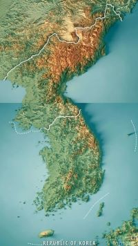 한반도 지형도 이미지