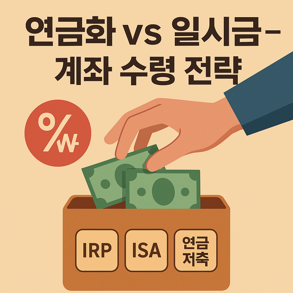 계좌 만기 후 연금 수령을 고민하는 직장인의 일러스트
IRP&middot;연금저축&middot;ISA 수령 전략 흐름을 보여주는 인포그래픽