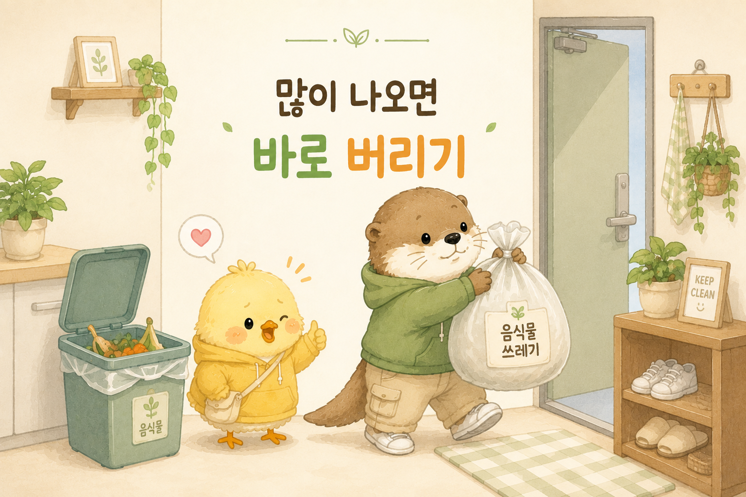 음식물 쓰레기가 많이 나왔을 때 바로 버리는 방법