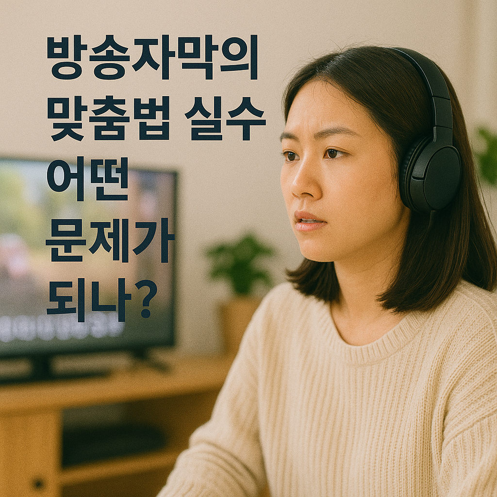 방송자막 맞춤법 실수 어떤문제가 되나?