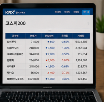 코스피200 종목과 구성종목 확인하는 방법