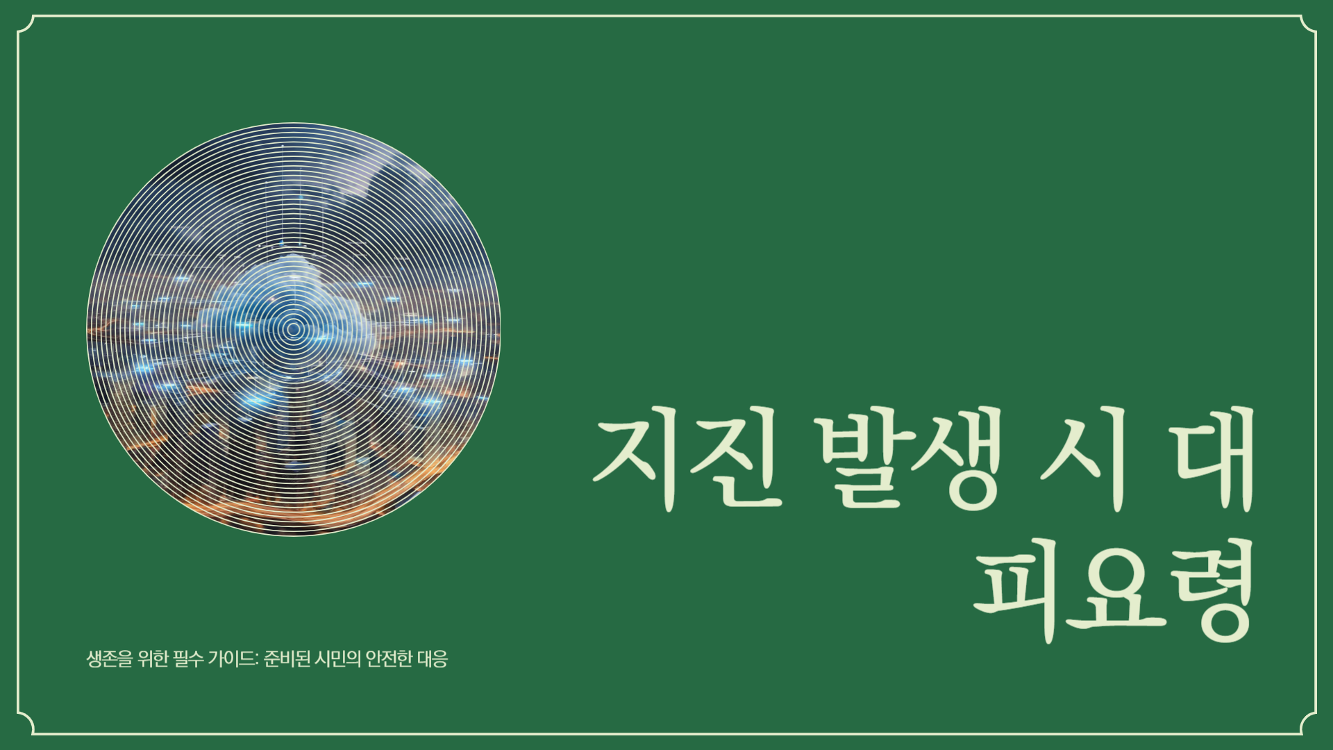 지진 발생시 대피요령