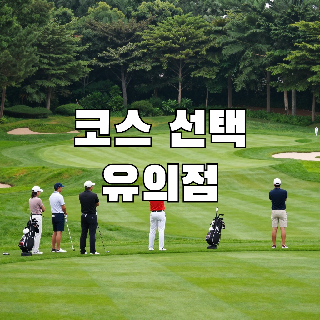 코스 선택 유의점