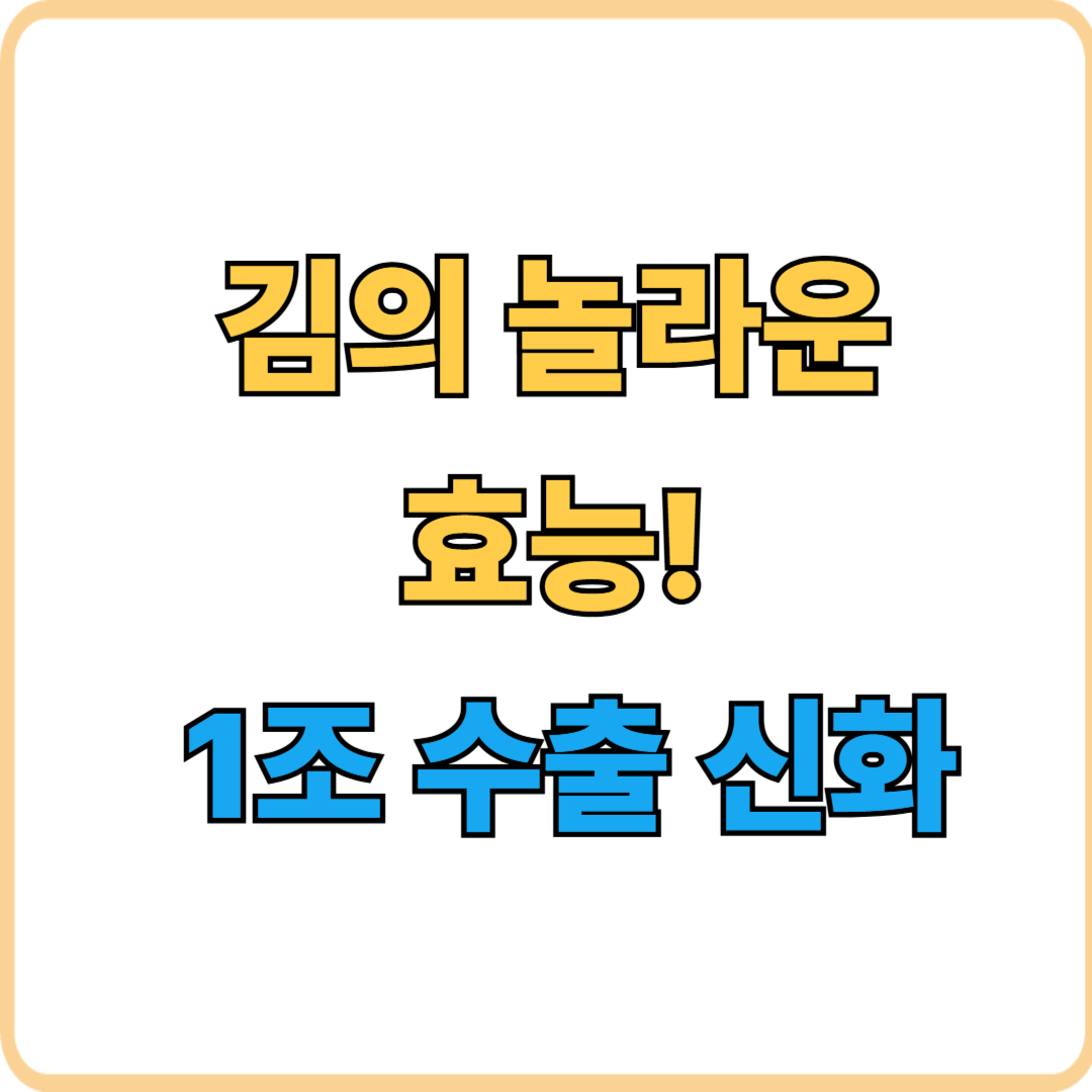 김의 놀라운 효능