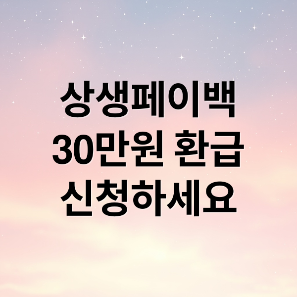 상생페이백 30만원 환급 받으려면? 신청 방법, 대상, 조건 총정리