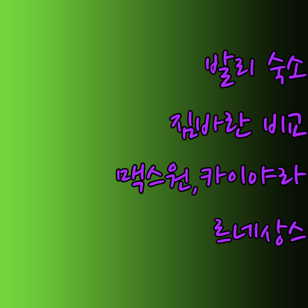 발리 짐바란 숙소 고민? 맥스원, 카