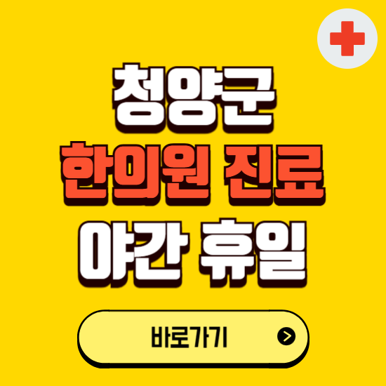 청양군 야간 휴일 한의원 한방병원 찾기 ❘ 24시 일요일 주말 연휴 응급진료 추천 잘하는 곳