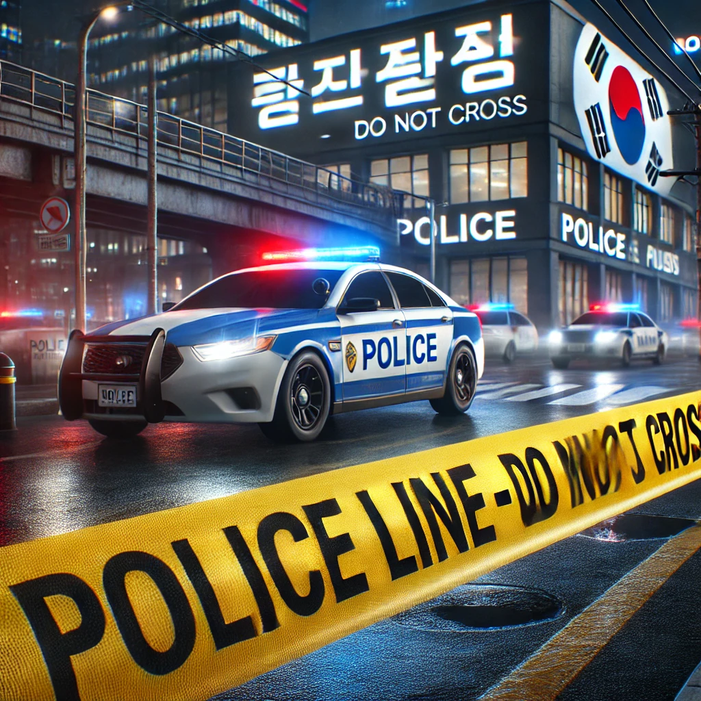 경찰차 및 폴리스 라인