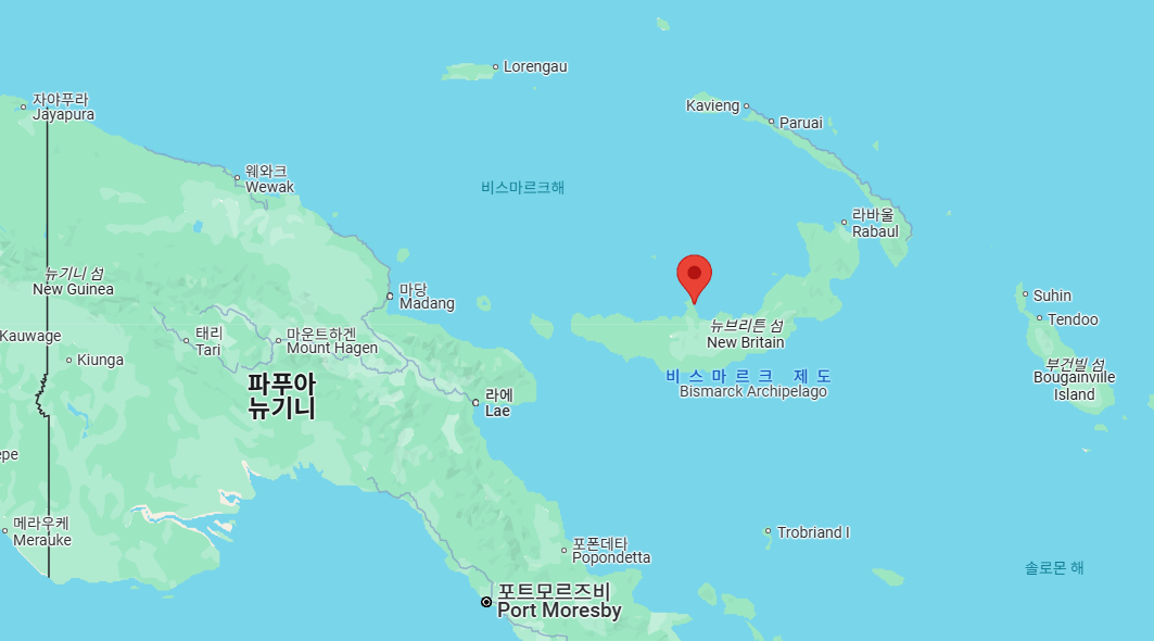가루아 섬의 위치를 알 수 있는 지도