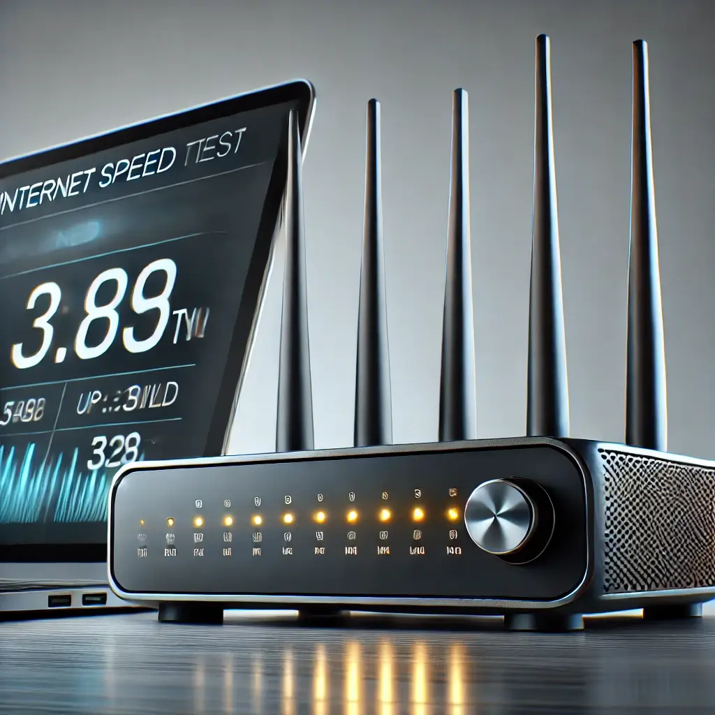 책상 위 공유기의 모습