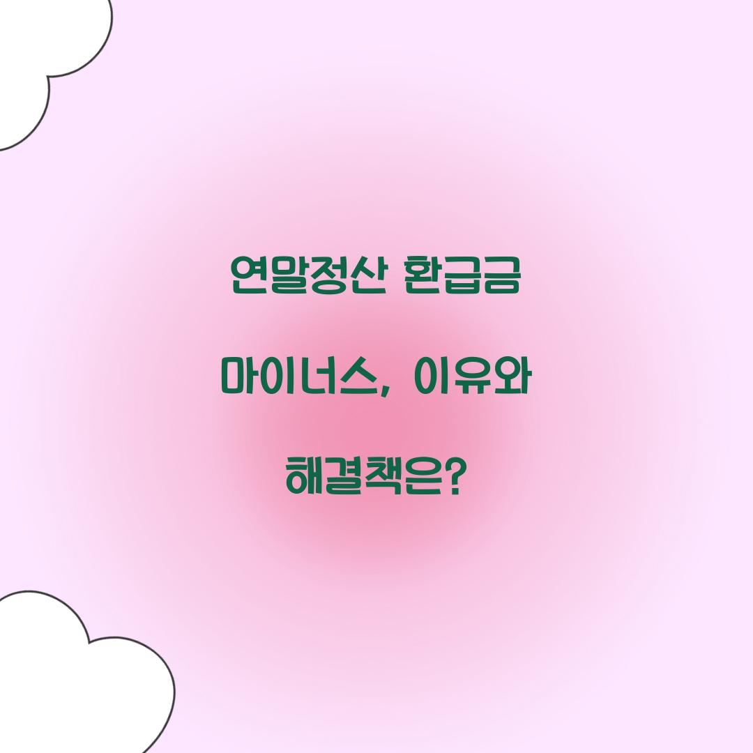 연말정산 환급금 마이너스