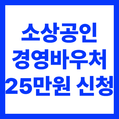 소상공인 경영 안정 바우처 25만원 지원금 신청