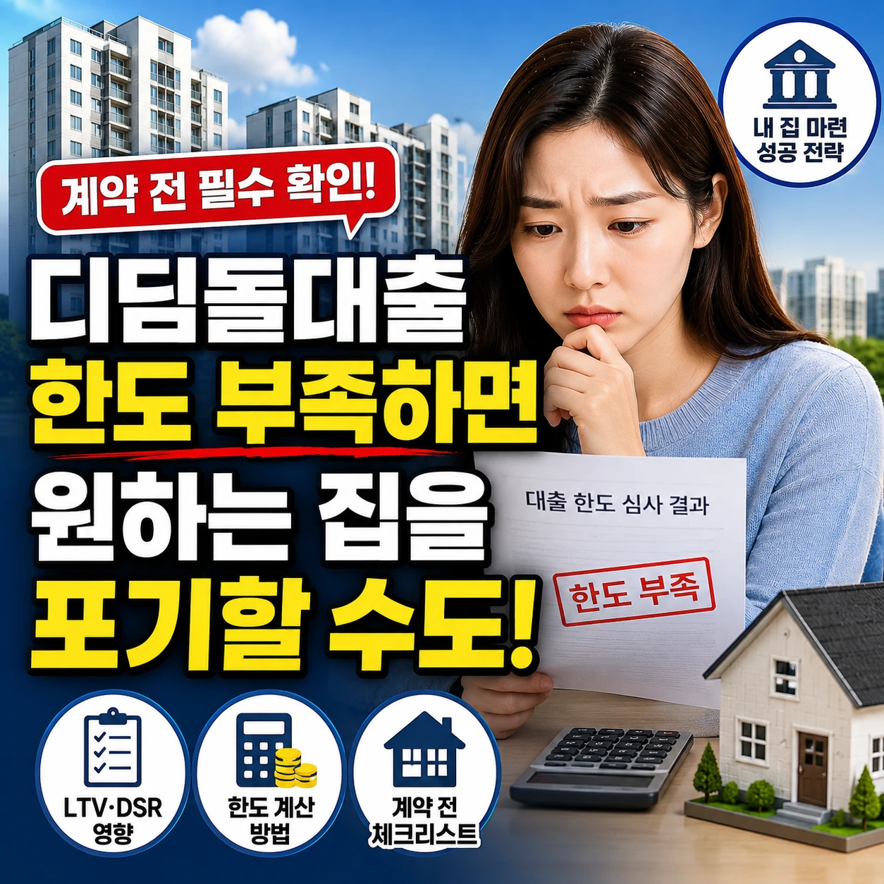 디딤돌대출 한도 부족하면 원하는 집을 포기할 수도 있습니다