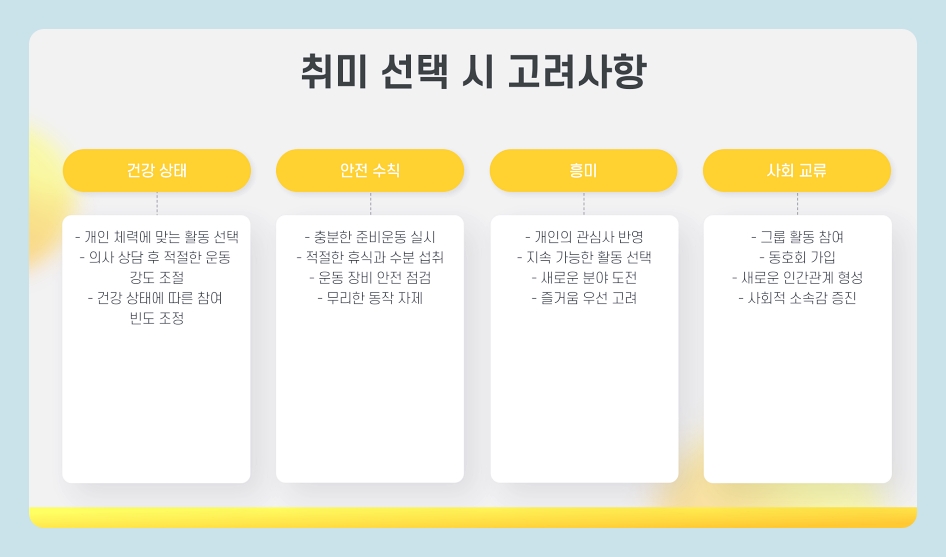 60대 취미생활 추천, 중년 취미 운동 및 활동 총정리