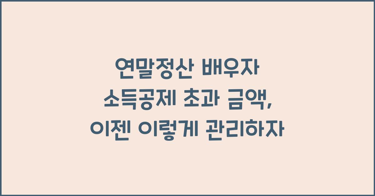 연말정산 배우자 소득공제 초과 금액