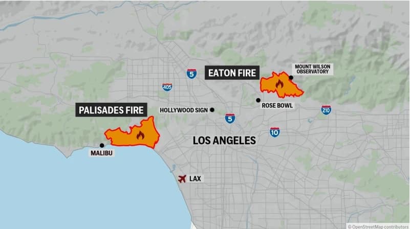 대형 화마에 휩싸인 美 캘리포니아 LA 지역