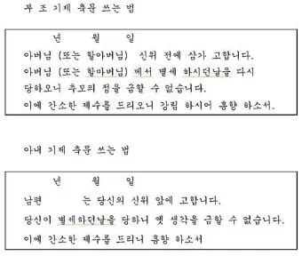 한글 축문쓰는 방법 예시 부모님 조부모님 정리자료_18