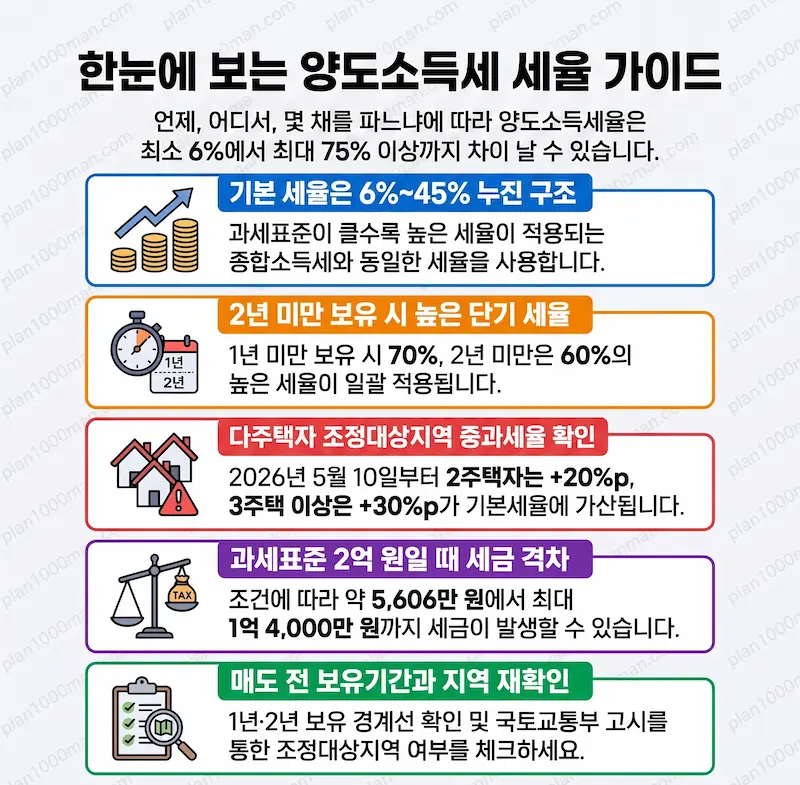 양도소득세 3편 세율 인포그래픽