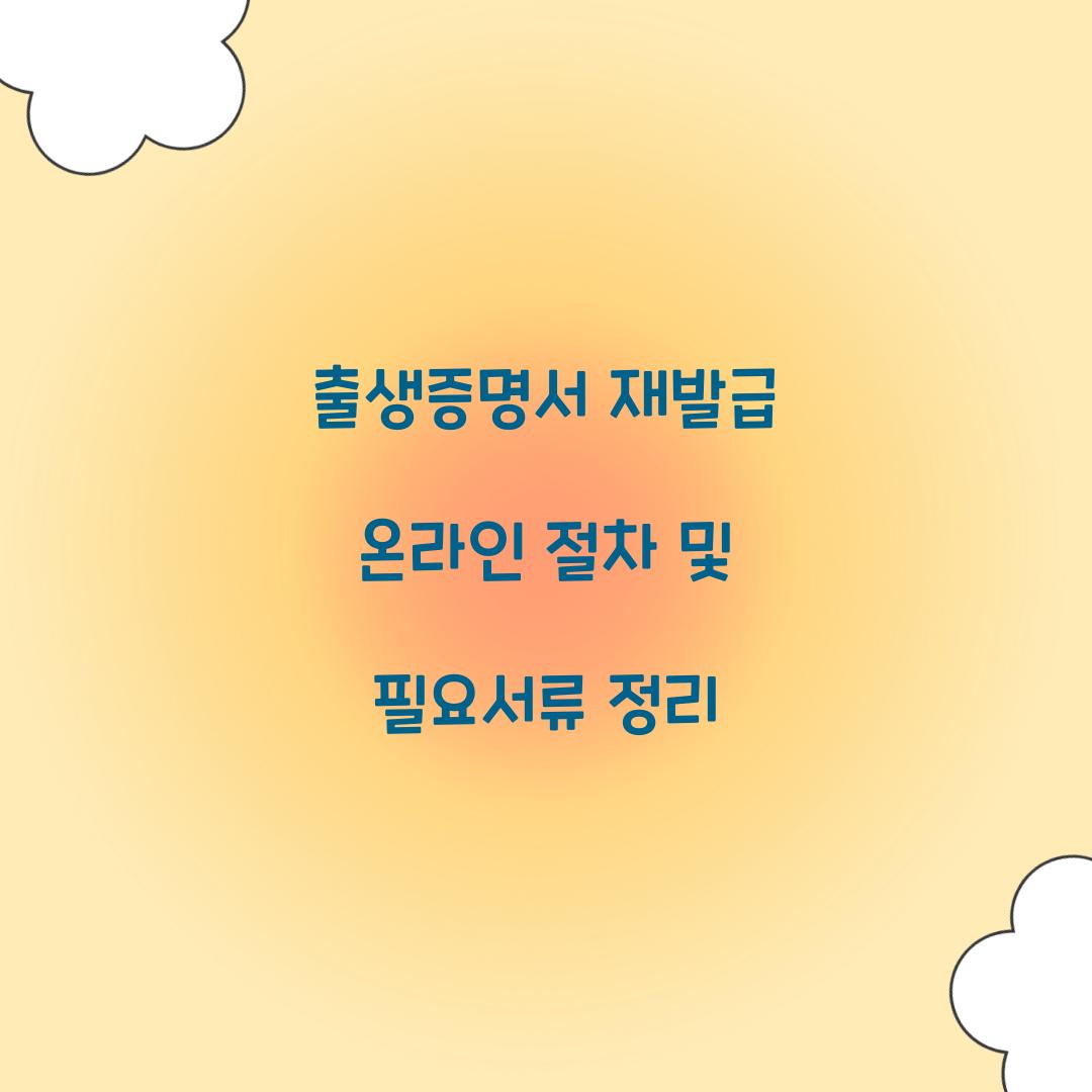 출생증명서 재발급