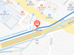 만가대사거리에서 인천공항 리무진 공항버스(7600번) 지도 위치