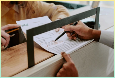 동기 방식을 표현한 은행 상담 업무를 표현하는 이미지