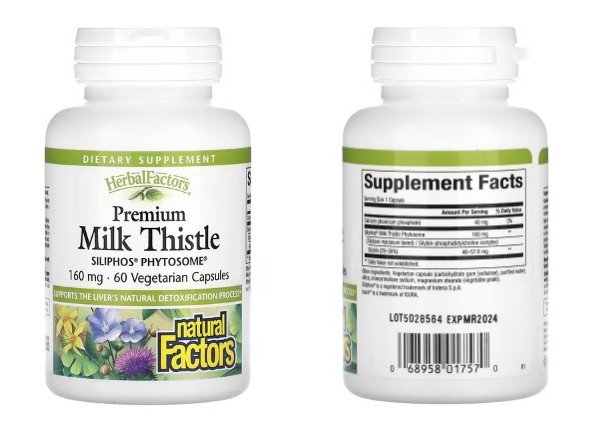 Natural Factors&#44; 프리미엄 밀크시슬&#44; 160mg&#44; 베지 캡슐 60정