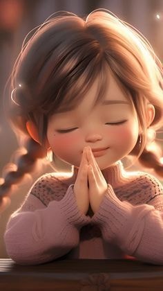 기도하는 소녀 사진