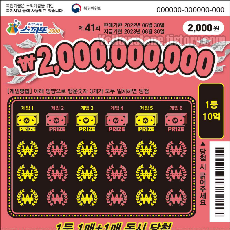 즉석식 인쇄복권 스피또 사이즈 규격 크기