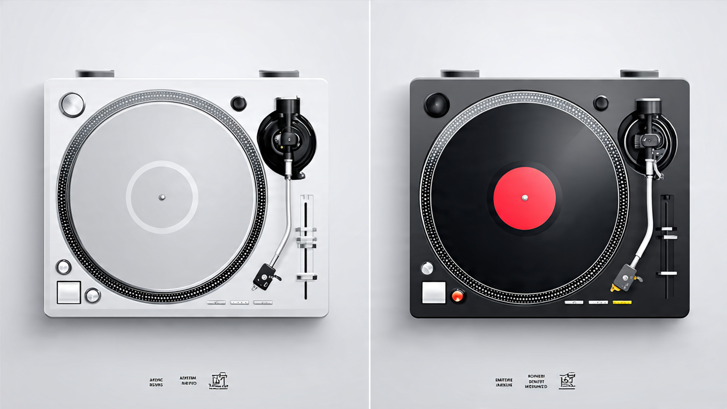 자동·수동 턴테이블 차이 인포그래픽