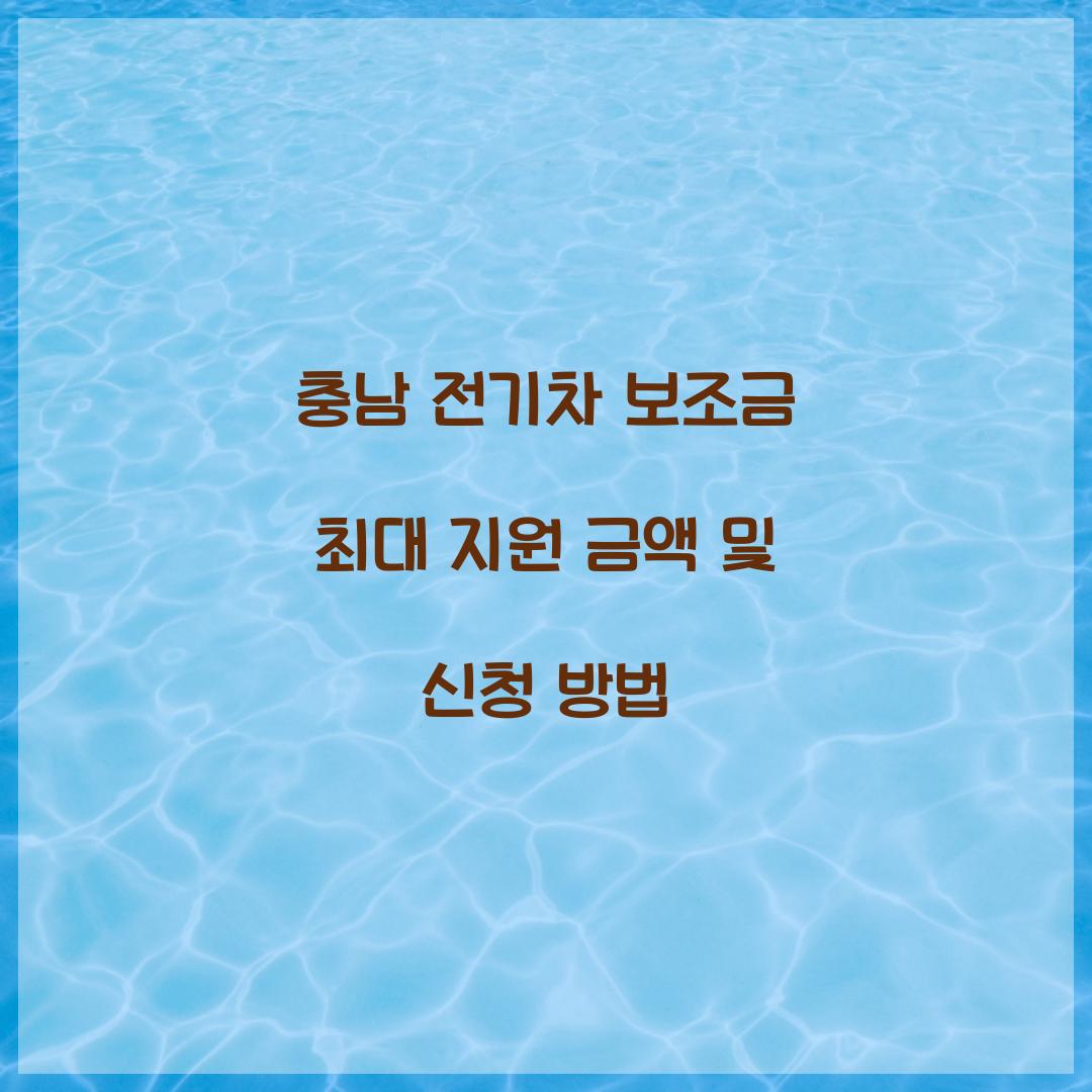 충남 전기차 보조금