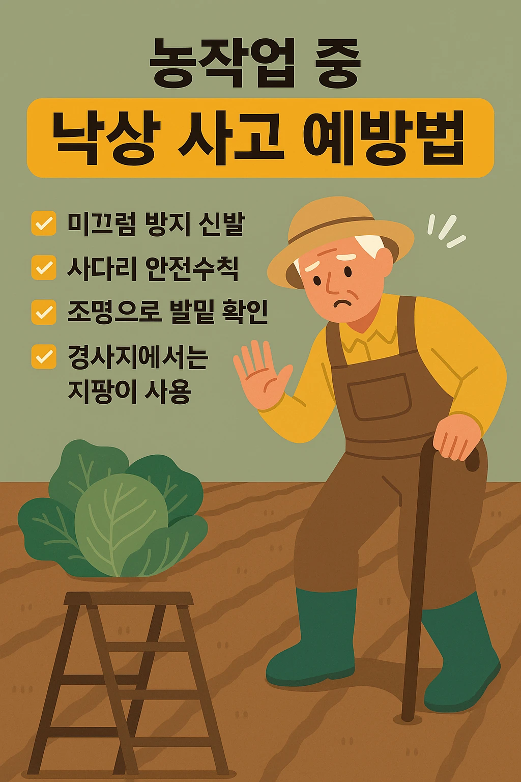 농작업안전관리 : 농작업 중 낙상 사고