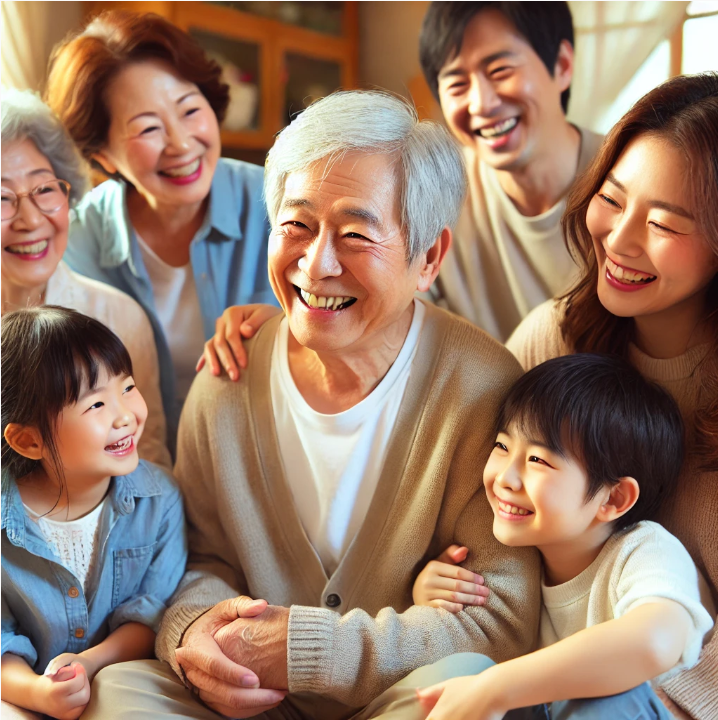 가족과 함께하고 있는 따뜻한 모습