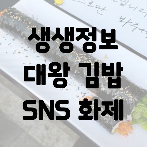 생생정보 대왕 김밥 SNS 화제 영상