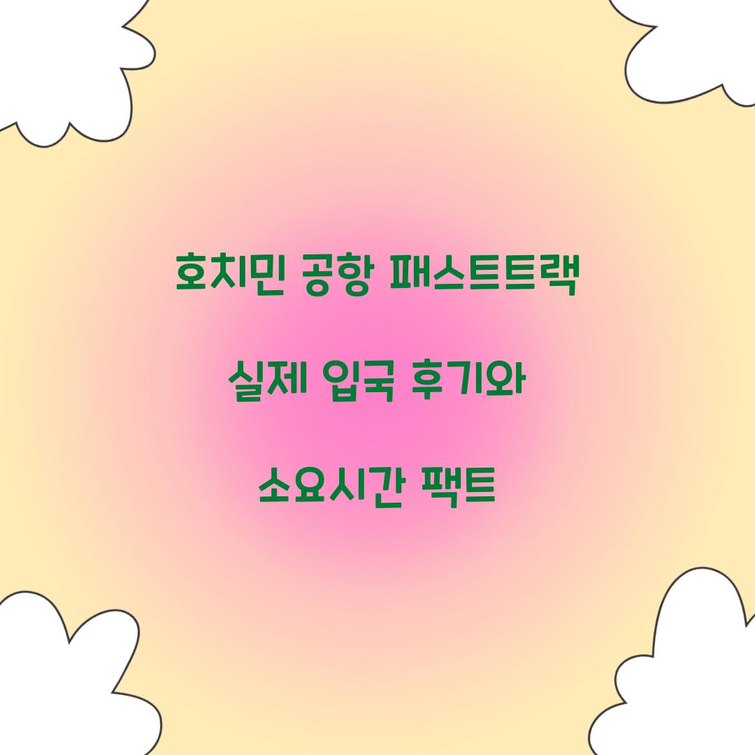 호치민 공항 패스트트랙 실제 입국