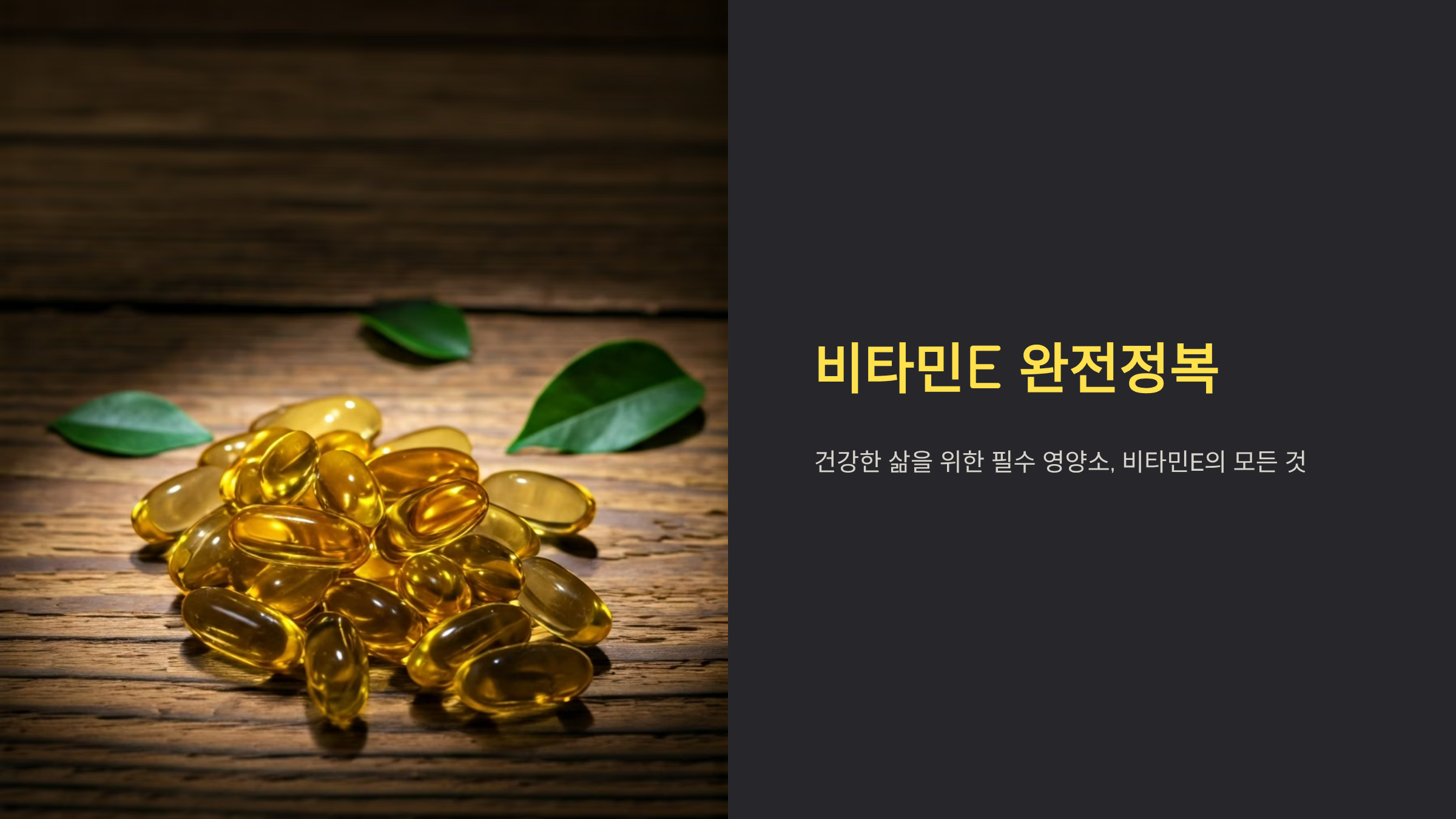 비타민E 부족하면 생기는 증상, 피부부터 면역까지 총정리