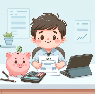 소득세 공제하는 모습