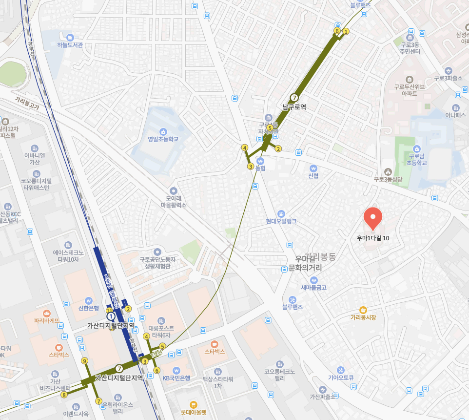 남구로역 동일 센타시아 5차 지도