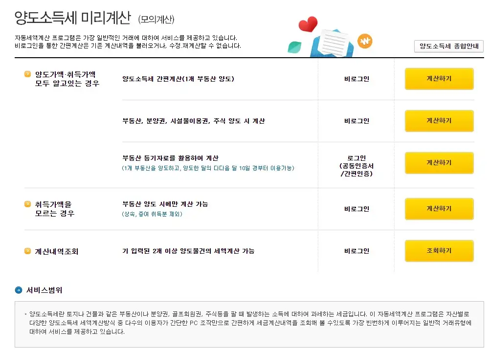 양도소득세 계산