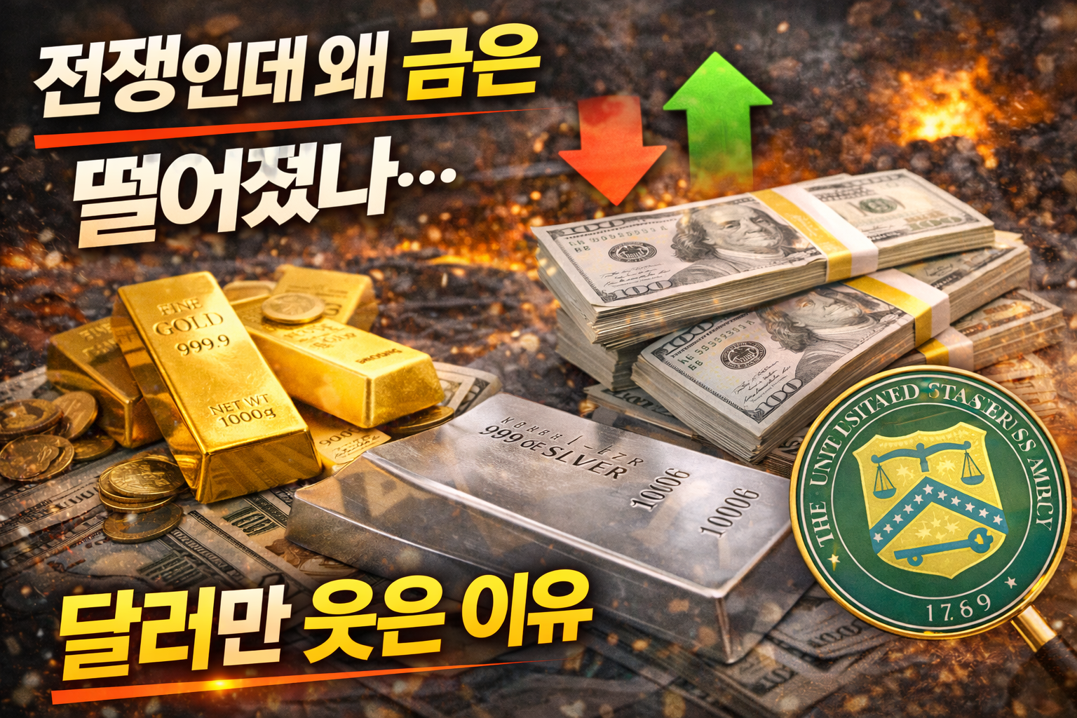 전쟁인데 왜 금은 떨어졌나&hellip;달러만 웃은 이유